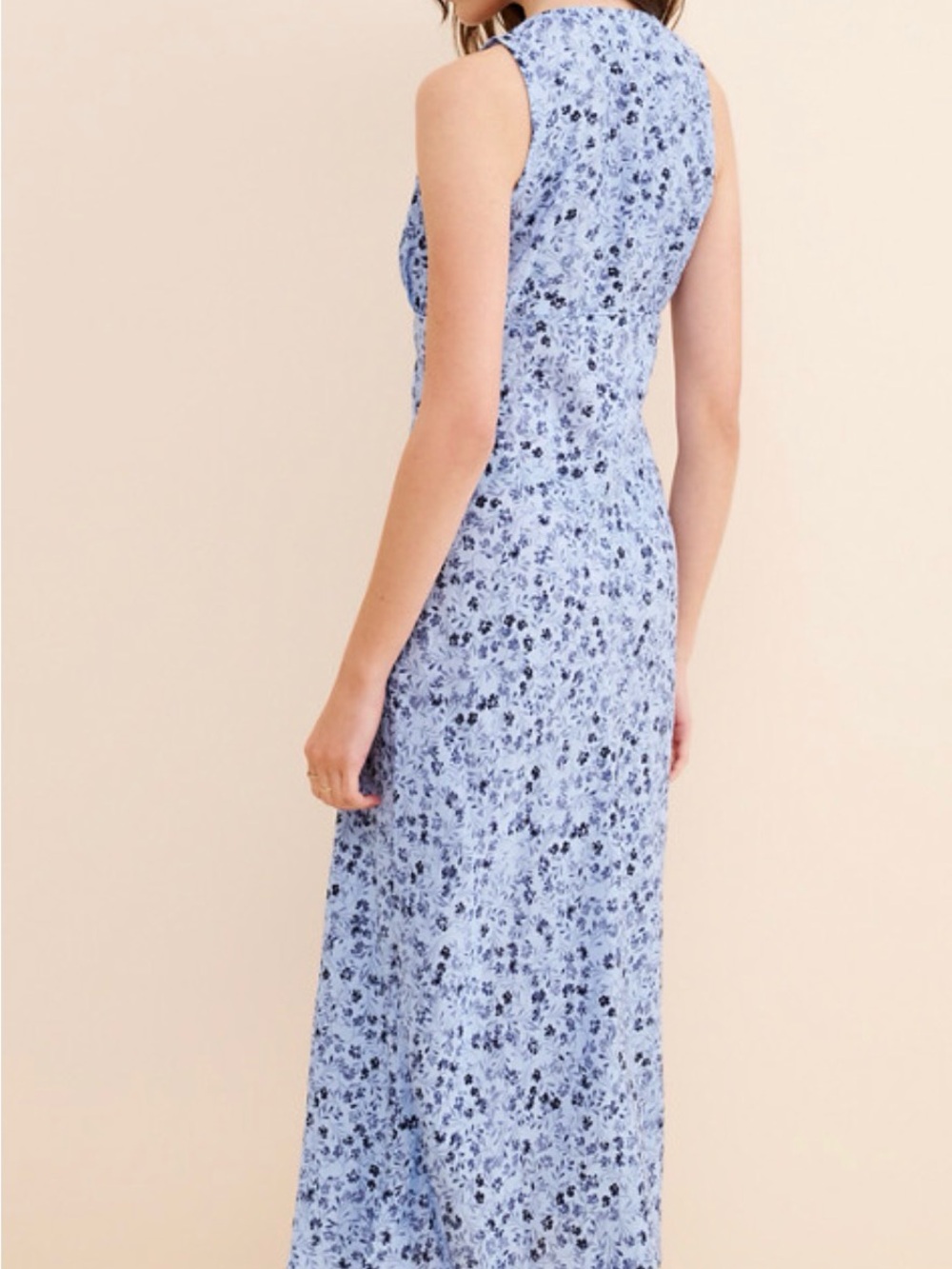 NWT Madewell $110 The Ariana floral Midi Dress in powder blue size 14 - Picture 2 of 10